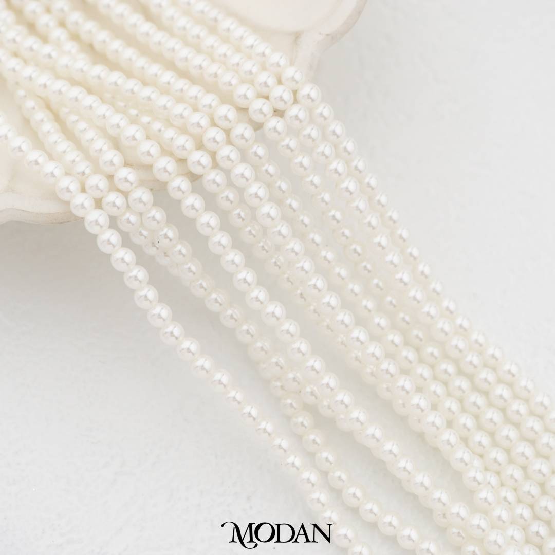 Shell Pearl 3mm Beads For DIY Jewelry Accessories Manik Mutiara White Pink Gold Purple Cream Hypoallergenic