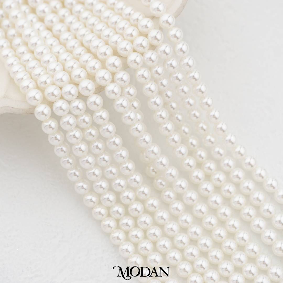 Shell Pearl 4mm Beads For DIY Jewelry Accessories Manik Mutiara White Pink Gold Purple Cream Hypoallergenic