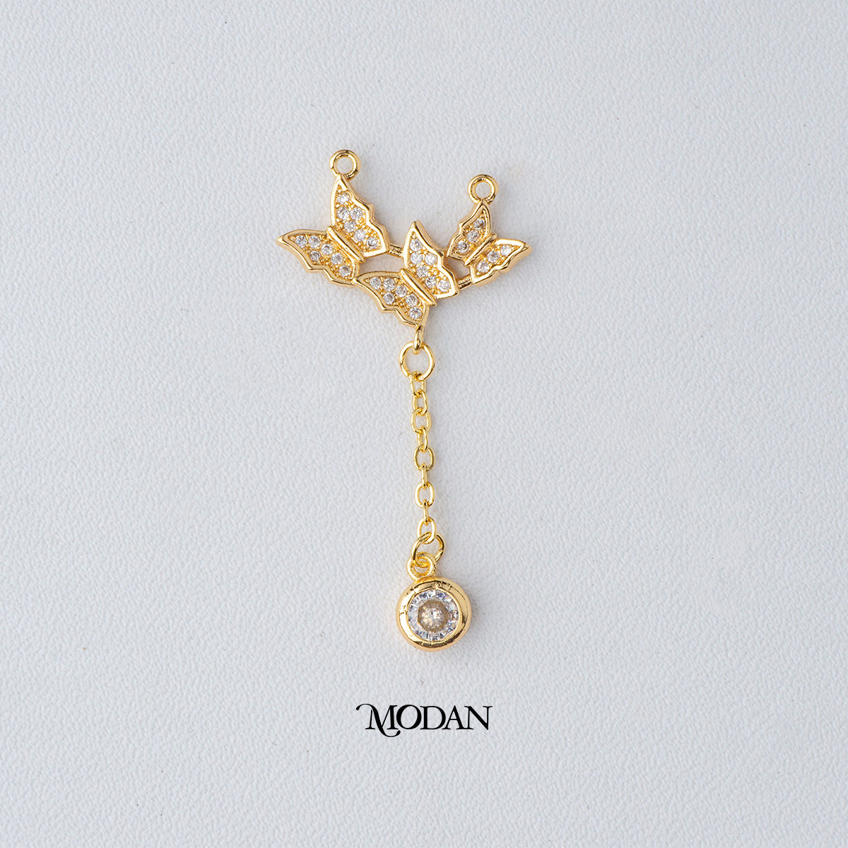Triple Mariposa Butterfly Animal DIY Connector Liontin Konektor Kupu - Kupu Hypoallergenic Gold Filled