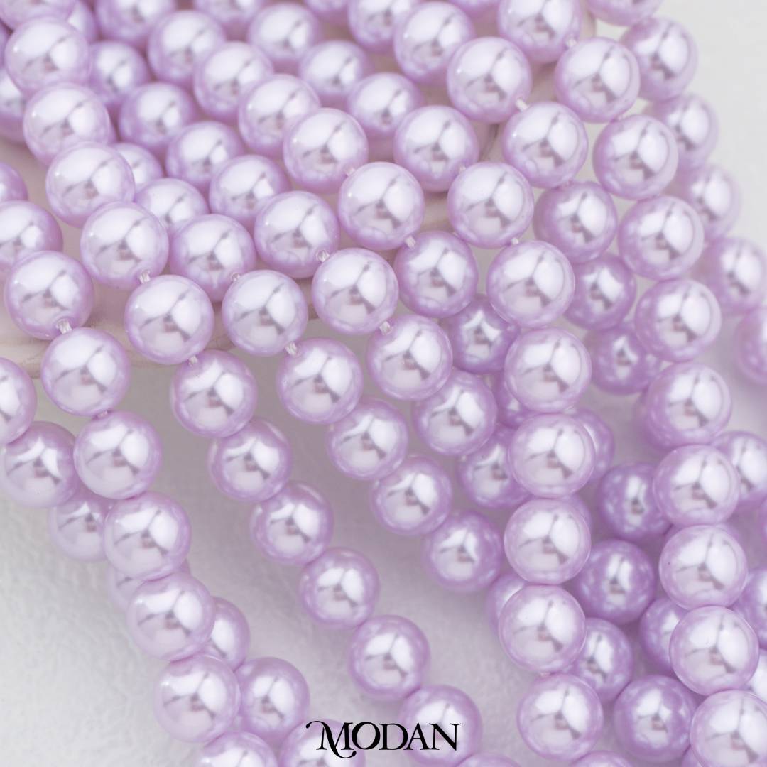 Shell Pearl 8mm Beads For DIY Jewelry Accessories Manik Mutiara White Pink Gold Purple Cream Violet Hypoallergenic