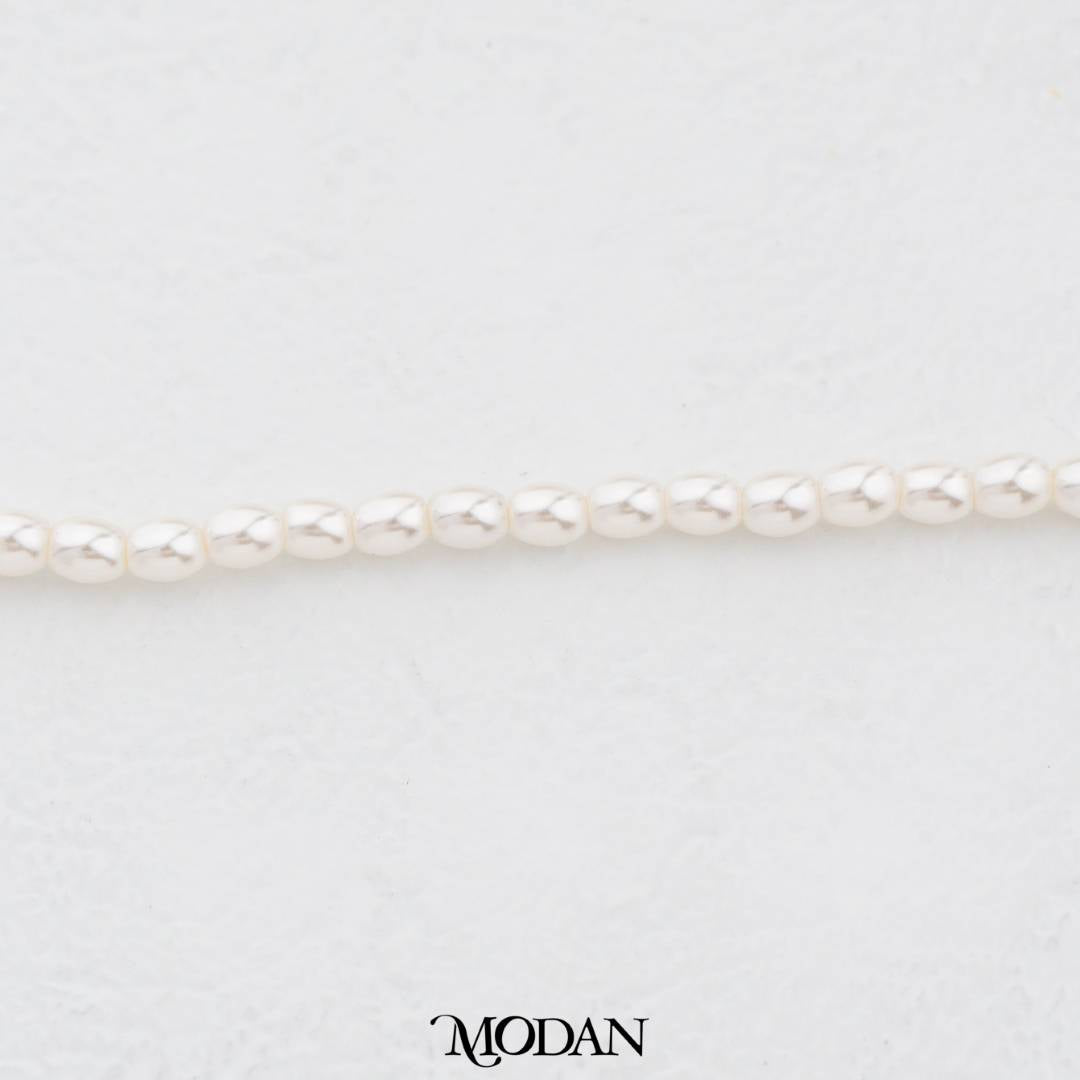 White 3mm Oval Pearl Beads For DIY Jewelry Accessories Manik Mutiara Hypoallergenic