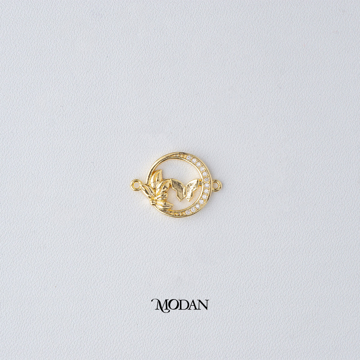 Round Mariposa Butterfly Animal DIY Connector Liontin Konektor Kupu - Kupu Hypoallergenic Gold Filled