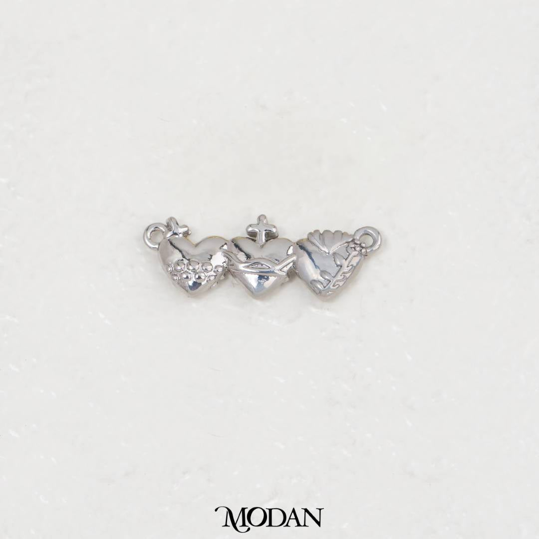 Three Holy Family Religious DIY Connector Liontin Konektor Tiga Hati Suci Hypoallergenic Gold Filled