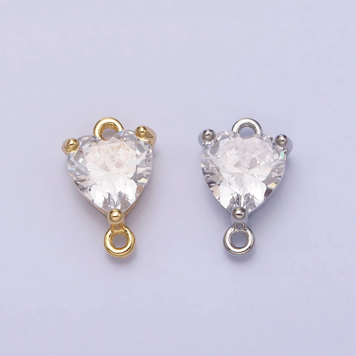 Mini Heart DIY Connector Liontin Berlian Hati Hypoallergenic Gold Filled