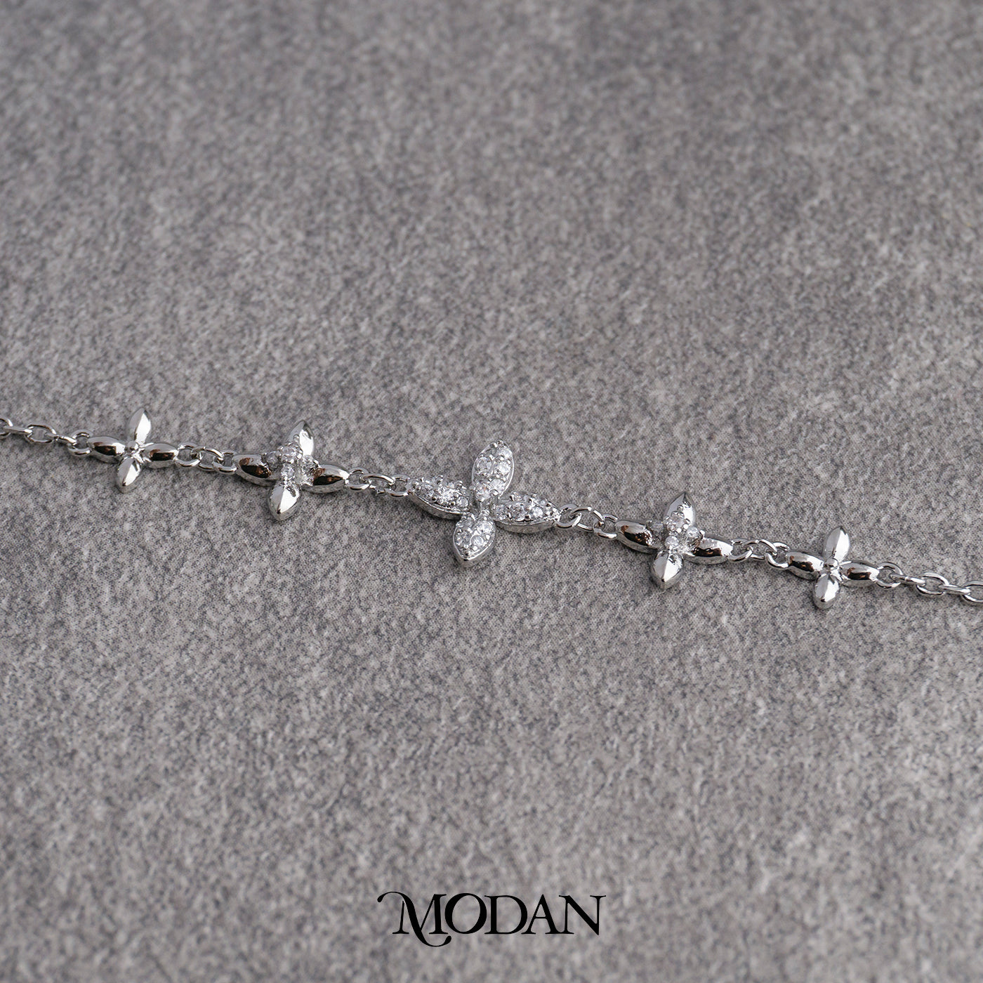 (16cm) Silver Sparkling Starburst Flower Bracelet Gelang Bunga Bintang Hypoallergenic Gold Filled