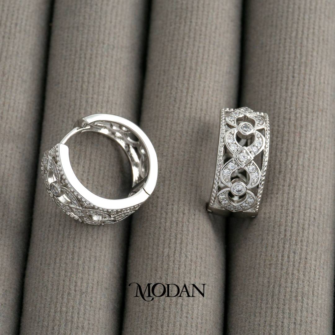 (14mm) Vintage Open Filigree Hoop Earrings Anting Bulat Klasik Hypoallergenic Gold Plated