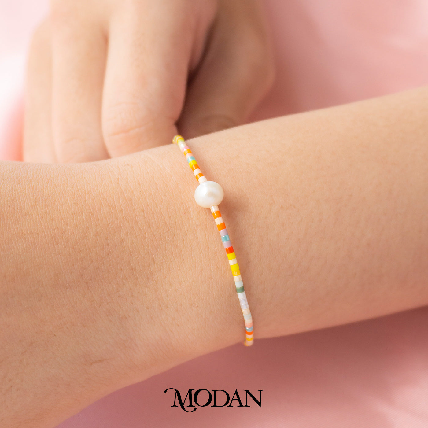 Colorful Summer Beach Shell Pearl Beads Bracelet Gelang Tali Musim Panas Warna Warni Serut Hypoallergenic Gold Plated