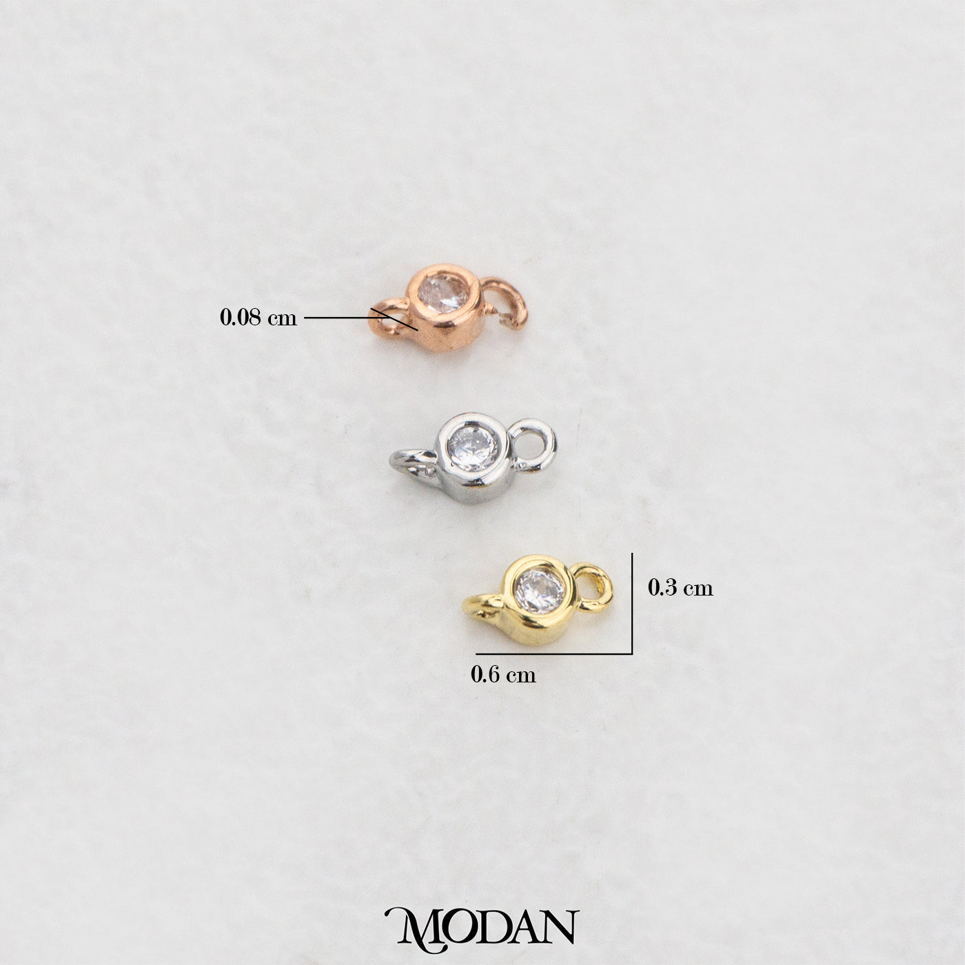 Tiny Round Simple DIY Connector Bulat Hypoallergenic Gold Plated