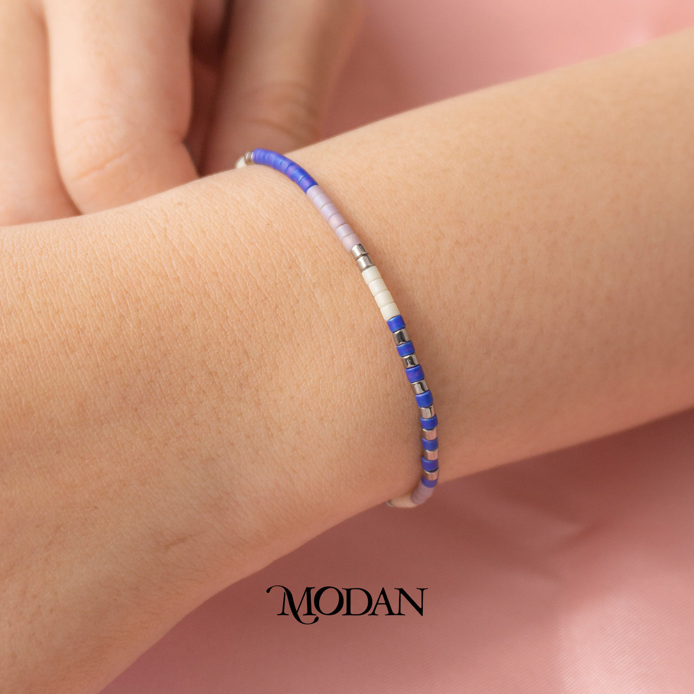 Summer Black & Purple Rice Beads Adjustable Bracelet Gelang Tali Serut Warna Warni Pantai Hypoallergenic Gold Plated