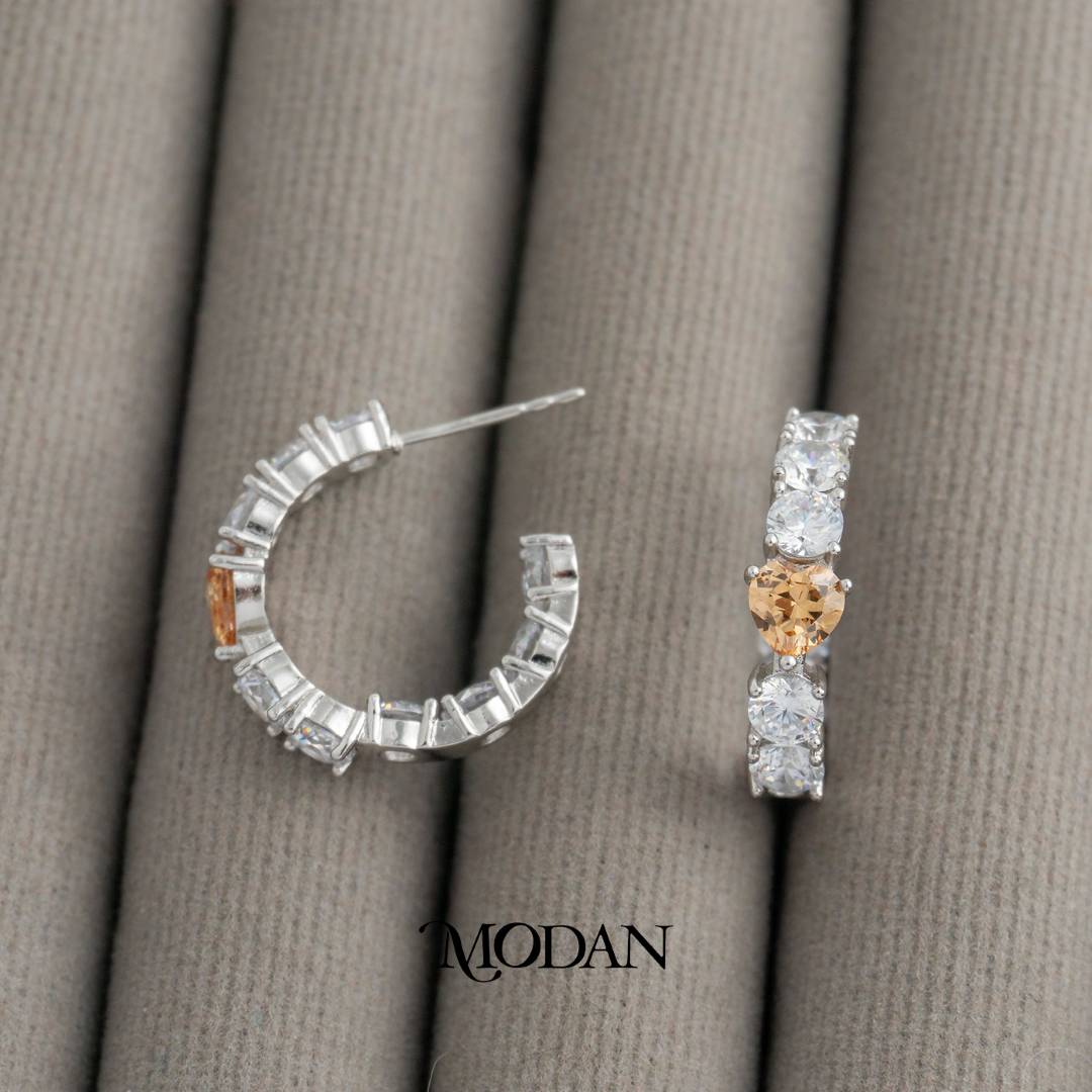 Love Heart Trendy C Hoop Earrings Anting Bulat Hypoallergenic Gold Plated
