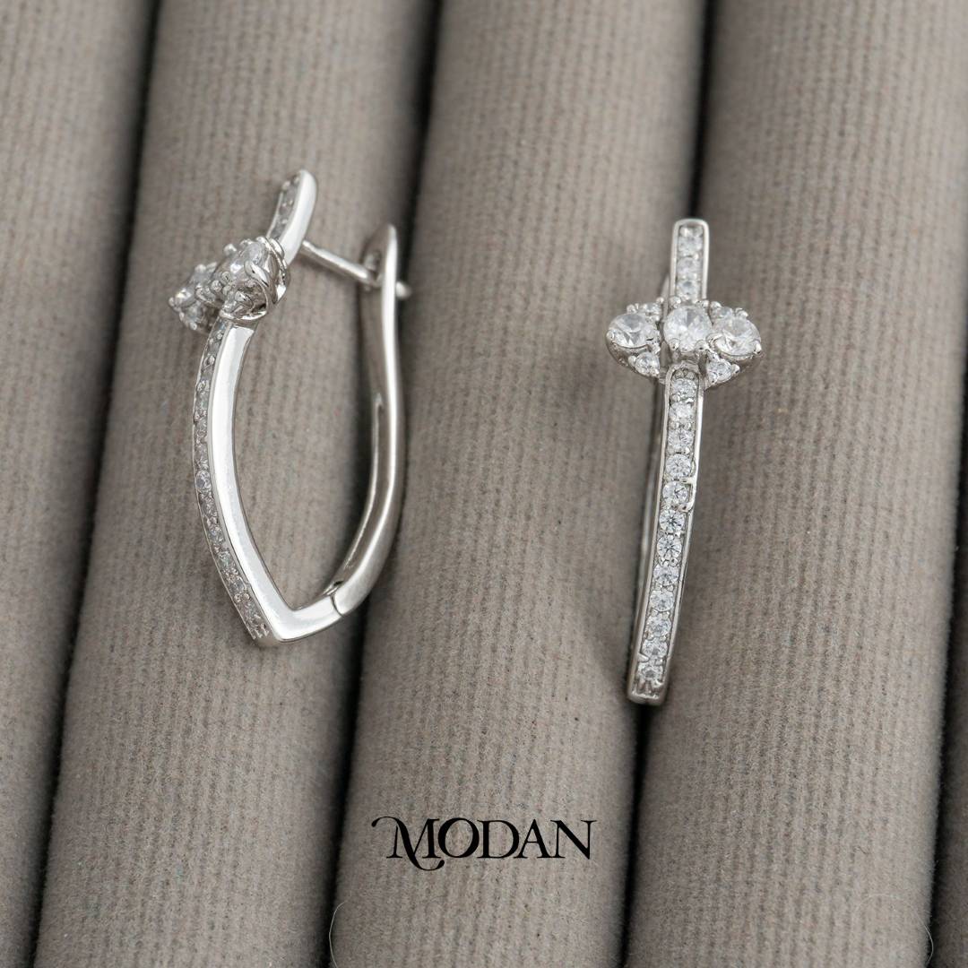 (30mm) Bow Oval Latch Hoop Earrings Anting Oval Hypoallergenic Gold Plated