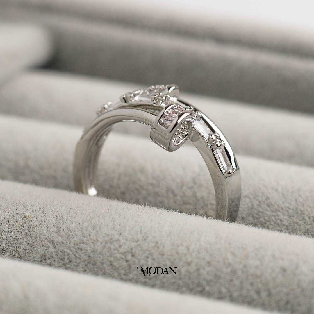 Sparkling Twisted Nail Spiral Ring Cincin Paku Melilit Hypoallergenic Gold Plated