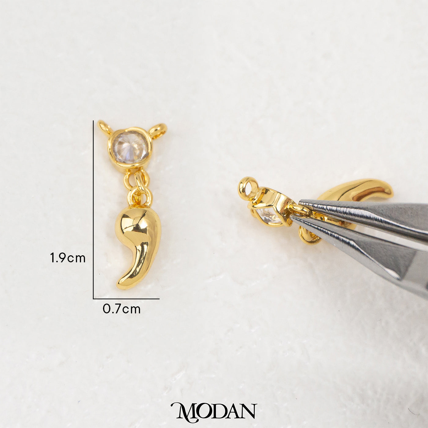 Semicolon Symbol DIY Connector Liontin Konektor Titik Koma Hypoallergenic Gold Filled