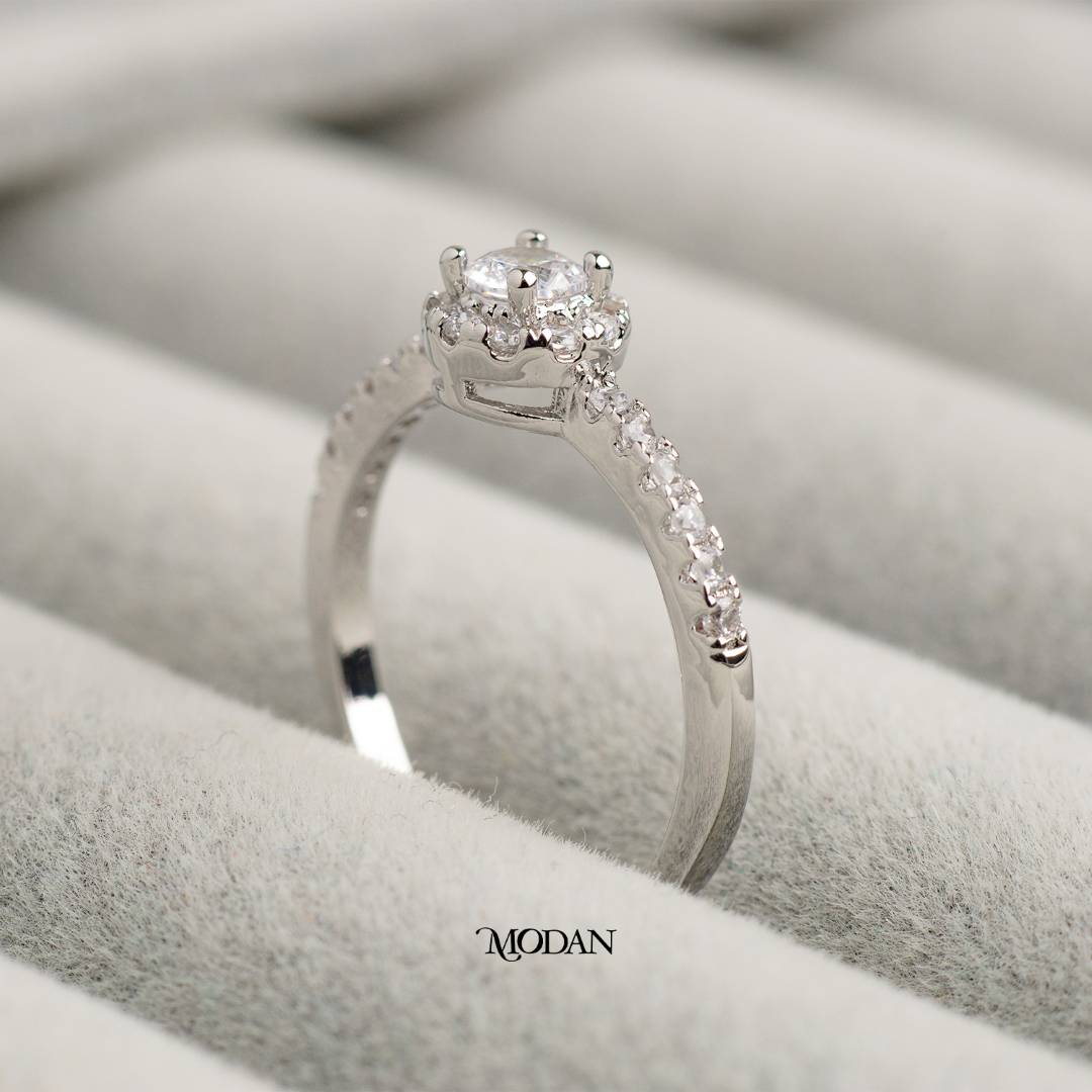 Dainty Sparkling Round Slim Ring Cincin Bulat Ramping Hypoallergenic Gold Plated