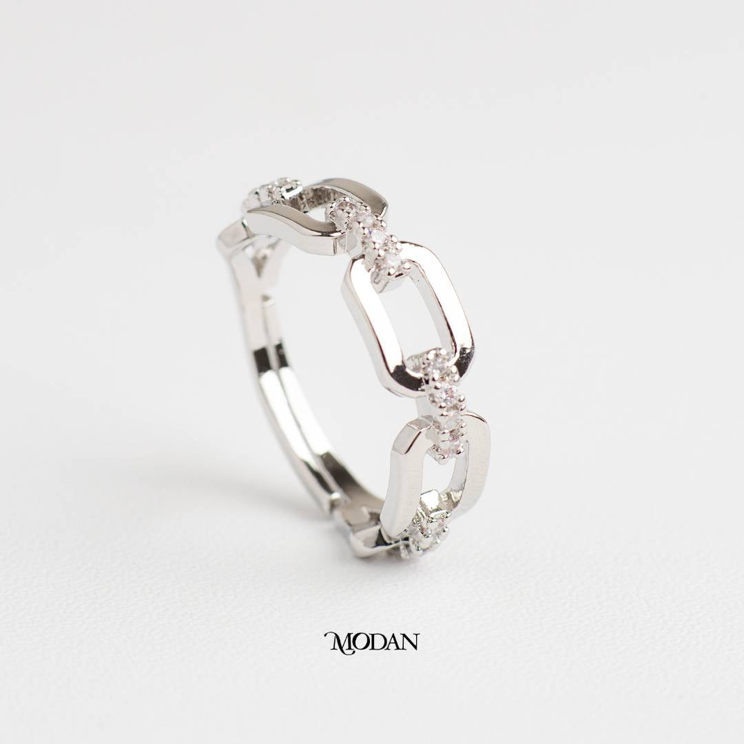 Elegant Paperclip Chain Link Ring Cincin Paperclip Elegant Hypoallergenic Gold Plated