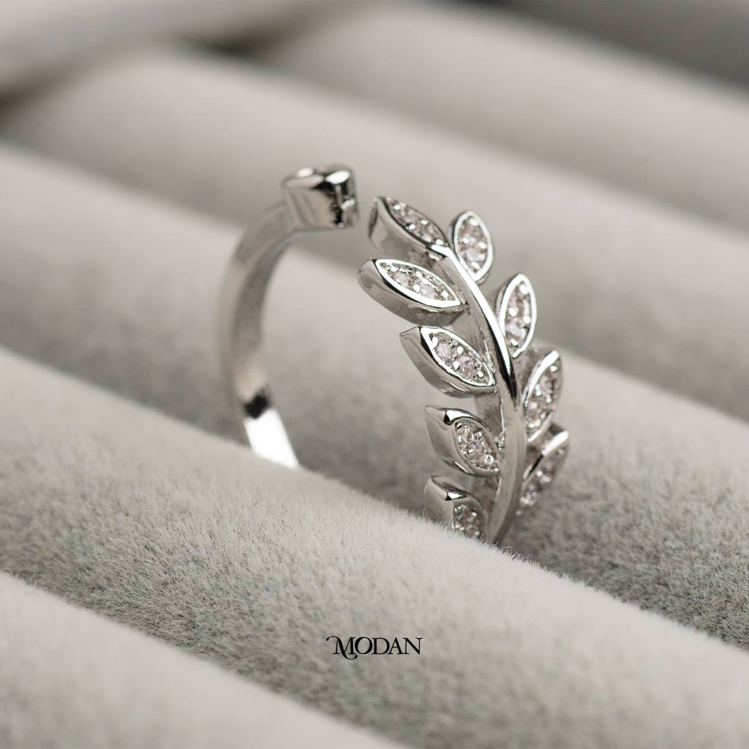 Dainty Olive Leaf Ring Cincin Daun Zaitun Hypoallergenic Gold Plated