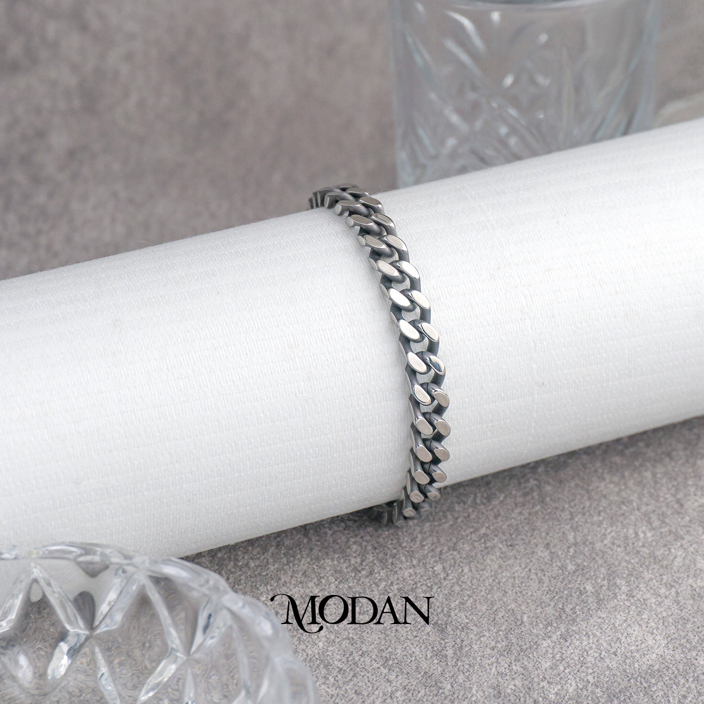 (22.5cm) Titanium Cuban Chain Men’s Bracelet Gelang Rantai Pria Hypoallergenic Stainless Steel