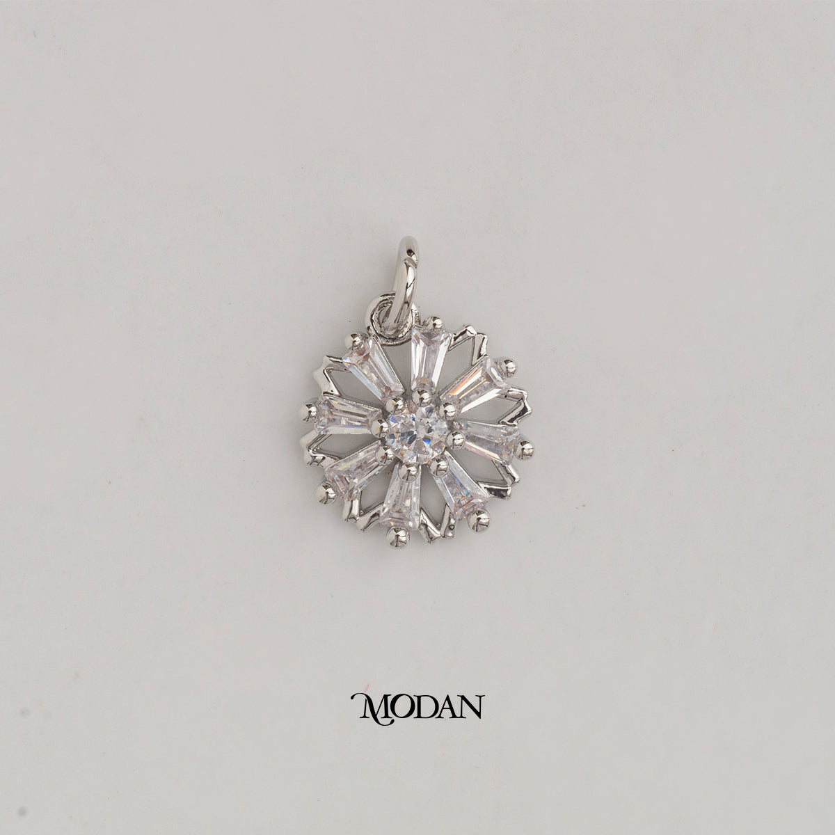 Simple Mini Baguette Flower Snowflakes DIY Charm Liontin Bunga Hypoallergenic Gold Plated