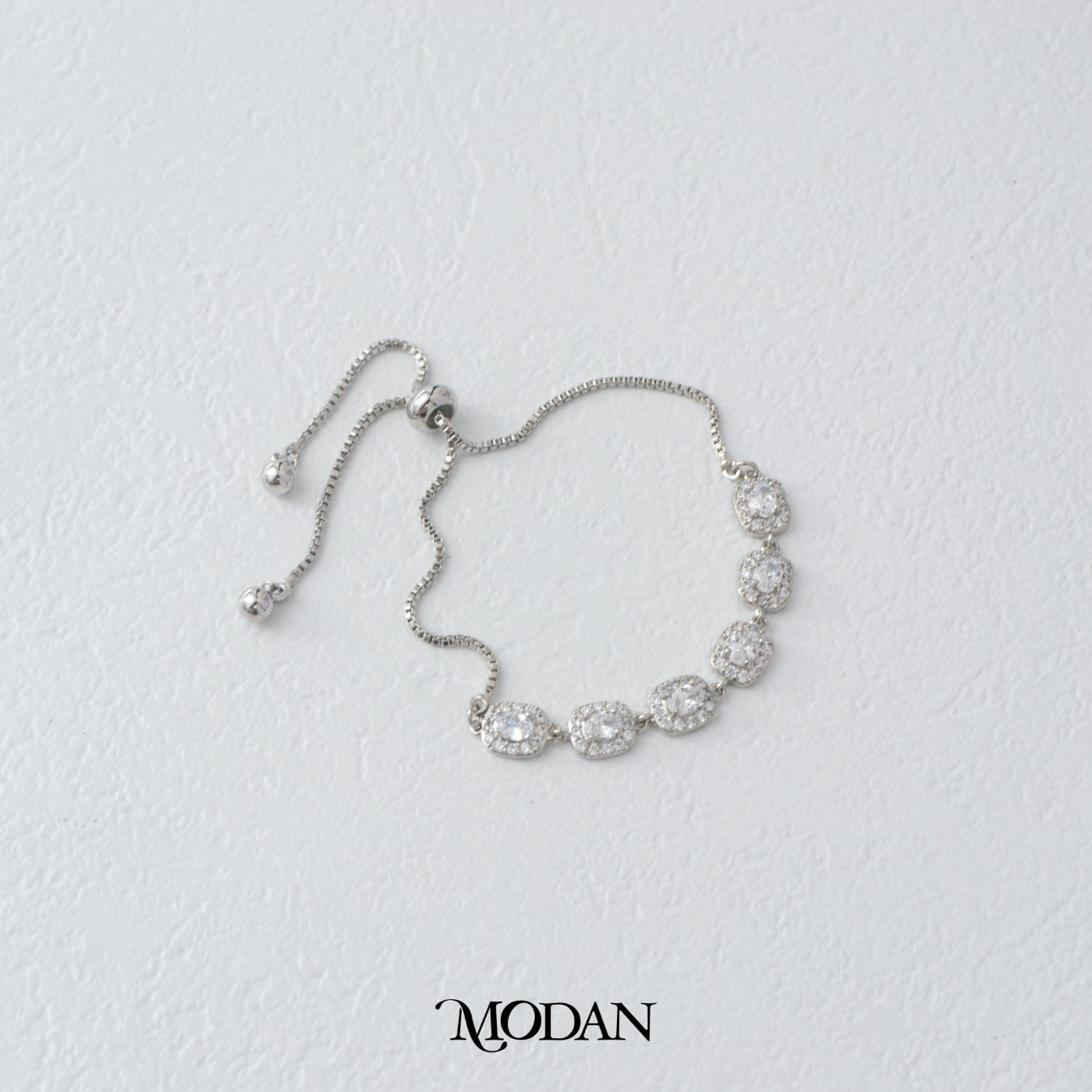 Sparkling Wedding Baguette Rectangular Adjustable Bracelet Gelang Serut Hypoallergenic Gold Plated