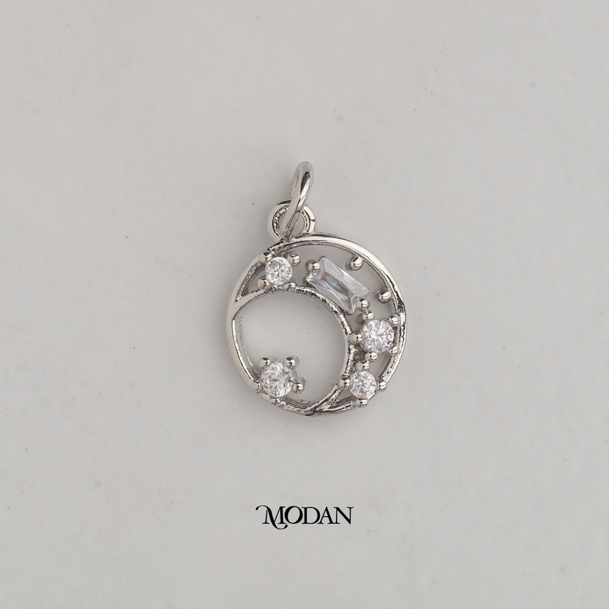 Mini Sparkling Moon DIY Charm Liontin Bulan Hypoallergenic Gold Plated