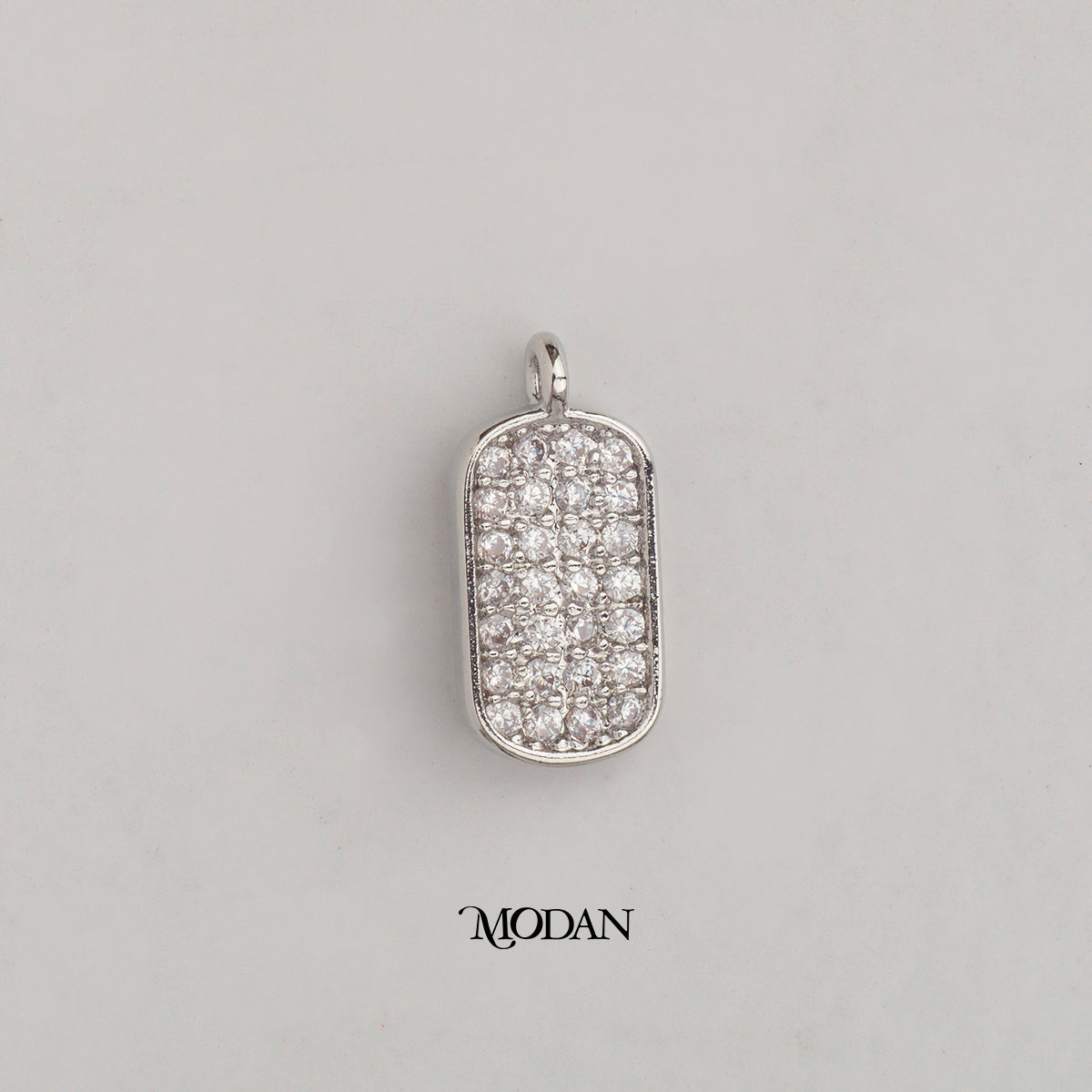 Micro Paved Rectangle DIY Charm Liontin Persegi Panjang Hypoallergenic Gold Filled