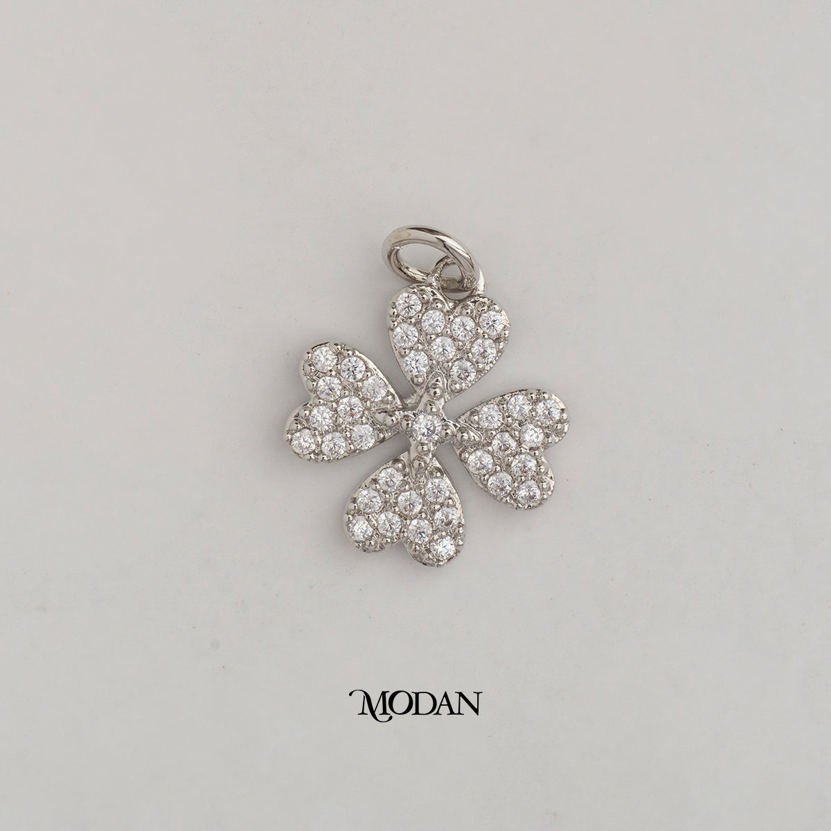 Heart Petal Clover Lucky DIY Charm Liontin Keberuntungan Berlian Pasir Hypoallergenic Gold Filled