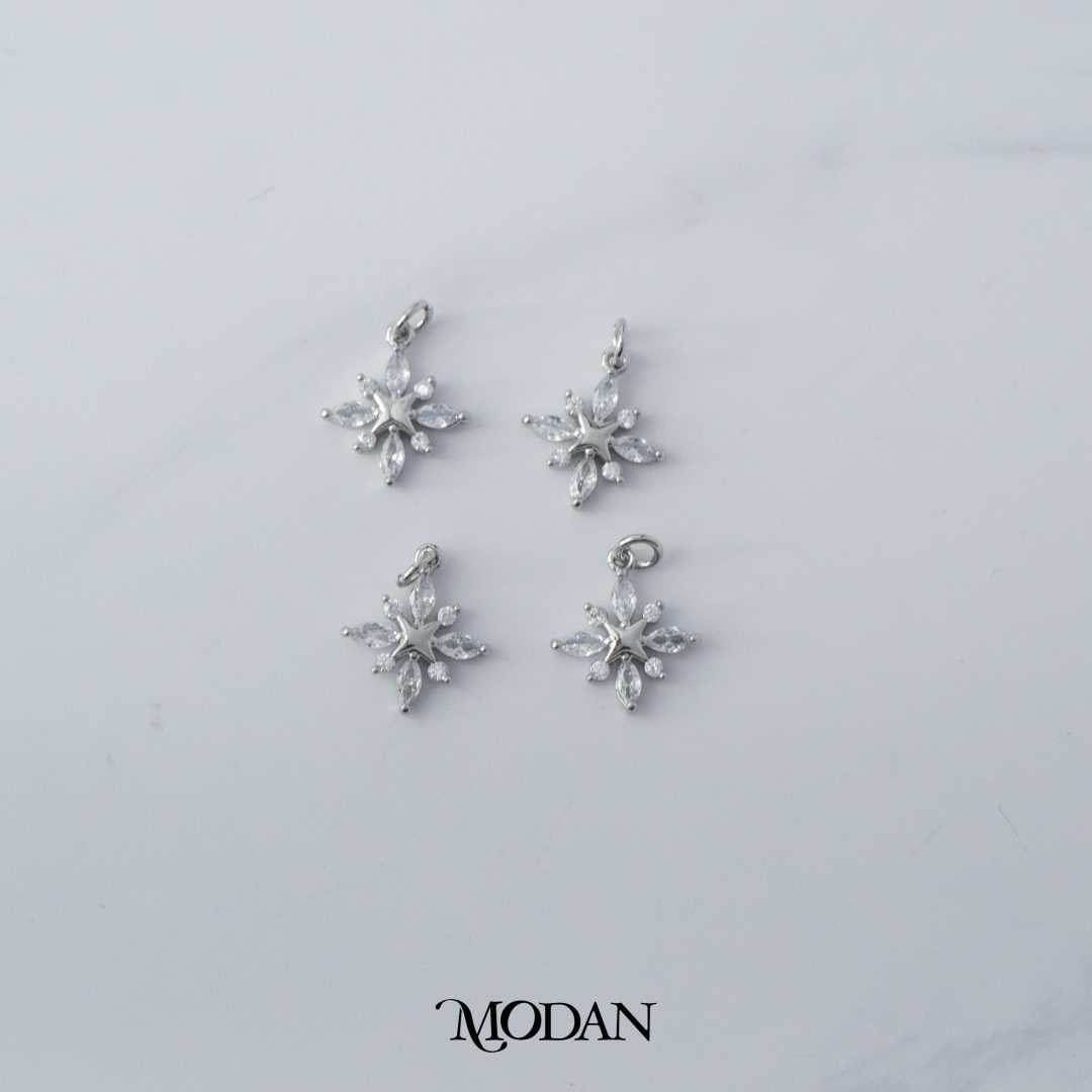 Celestial Marquise North Star Mini DIY Charm Liontin Bulan Hypoallergenic Gold Filled
