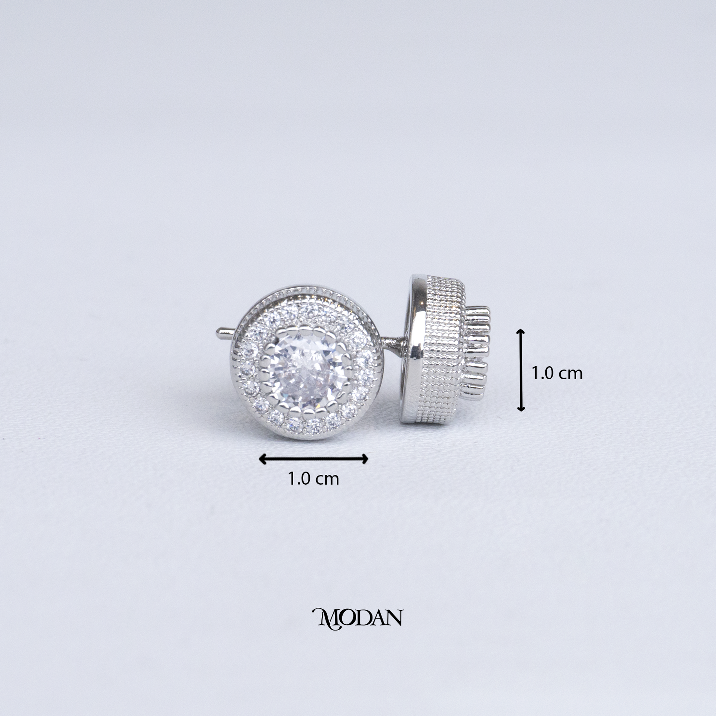 (10mm) Micro Pave Round Circle Stud Earrings Anting Tusuk Lingkaran Hypoallergenic Gold Plated