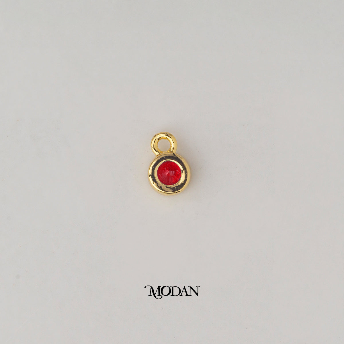 Mini Colorful Round Birthstone DIY Charm Liontin Bulan Lahir Hypoallergenic Gold Plated