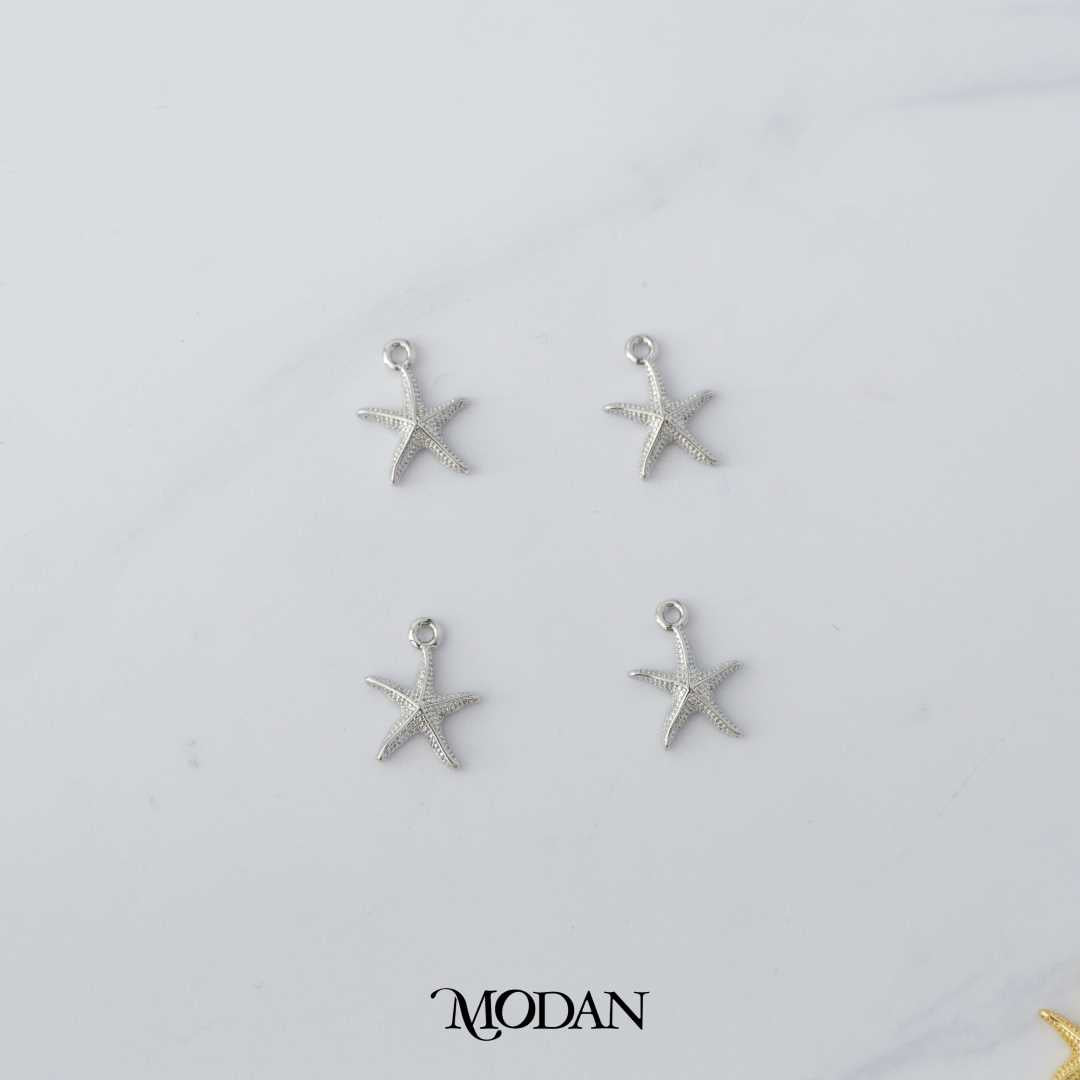 Mini Plain Starfish Ocean DIY Charm Liontin Bintang Laut Hypoallergenic Gold Plated