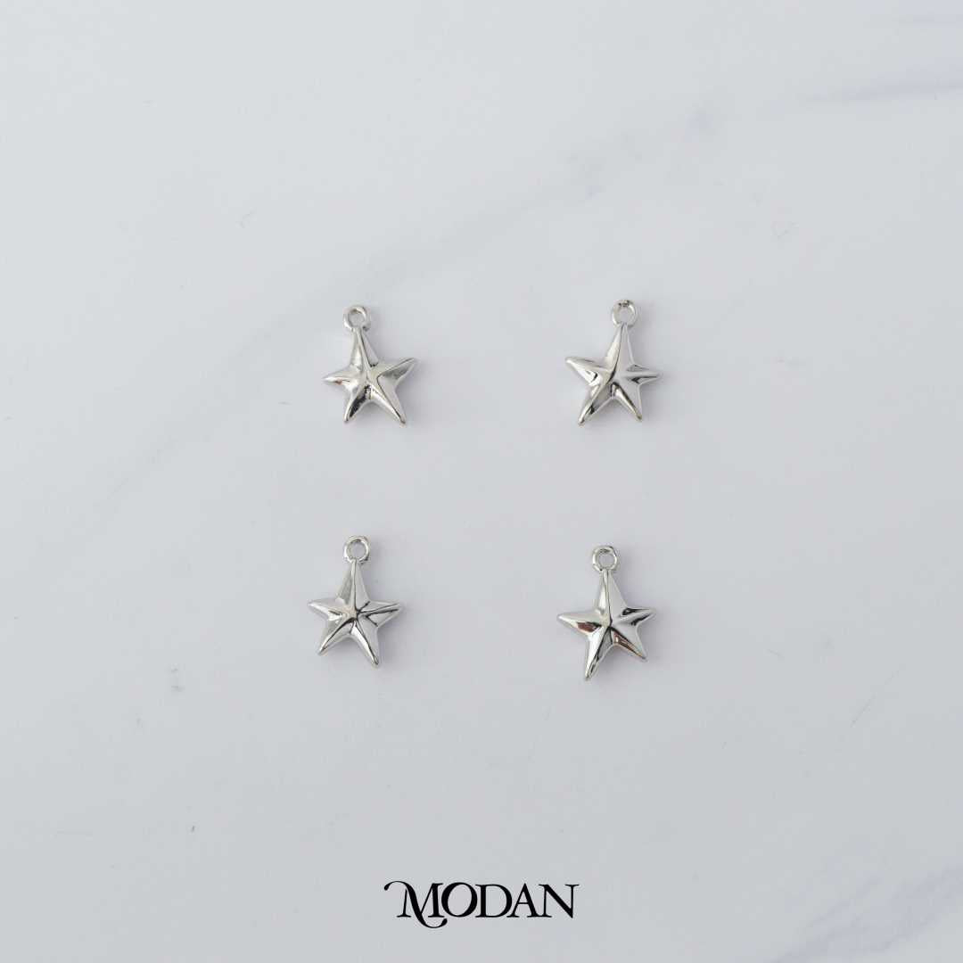 Mini Plain Celestial Shining Star DIY Charm Liontin Bintang Hypoallergenic Gold Plated