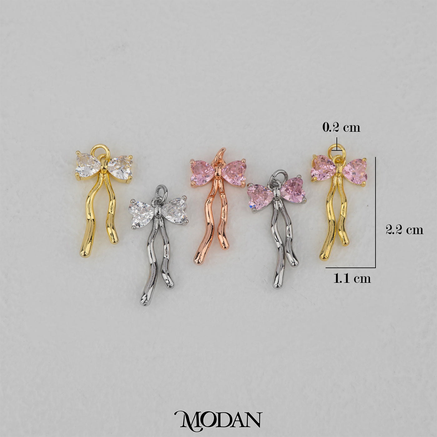 Pink Coquette Ribbon Pendant DIY Pendant Liontin Pita Merah Muda Hypoallergenic Gold Filled
