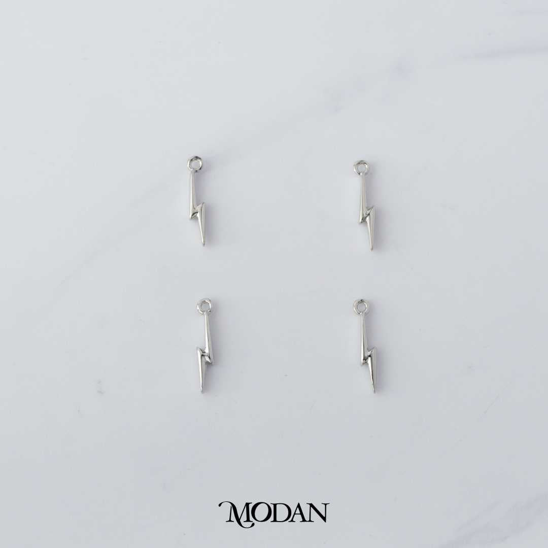 Mini Plain Lightning Bolt Thunder DIY Charm Liontin Petir Hypoallergenic Gold Filled