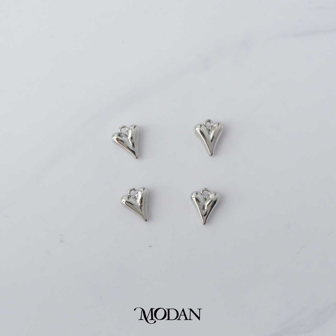 Mini Plain Valentine Heart DIY Charm Liontin Hati Hypoallergenic Gold Plated