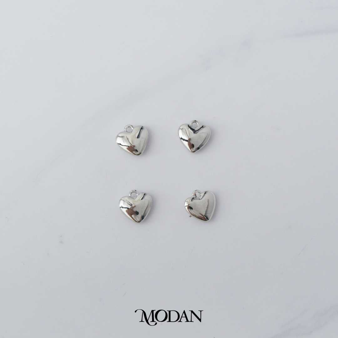 8mm Plain Simple Heart Charm DIY Charm Liontin Hati Hypoallergenic Gold Filled