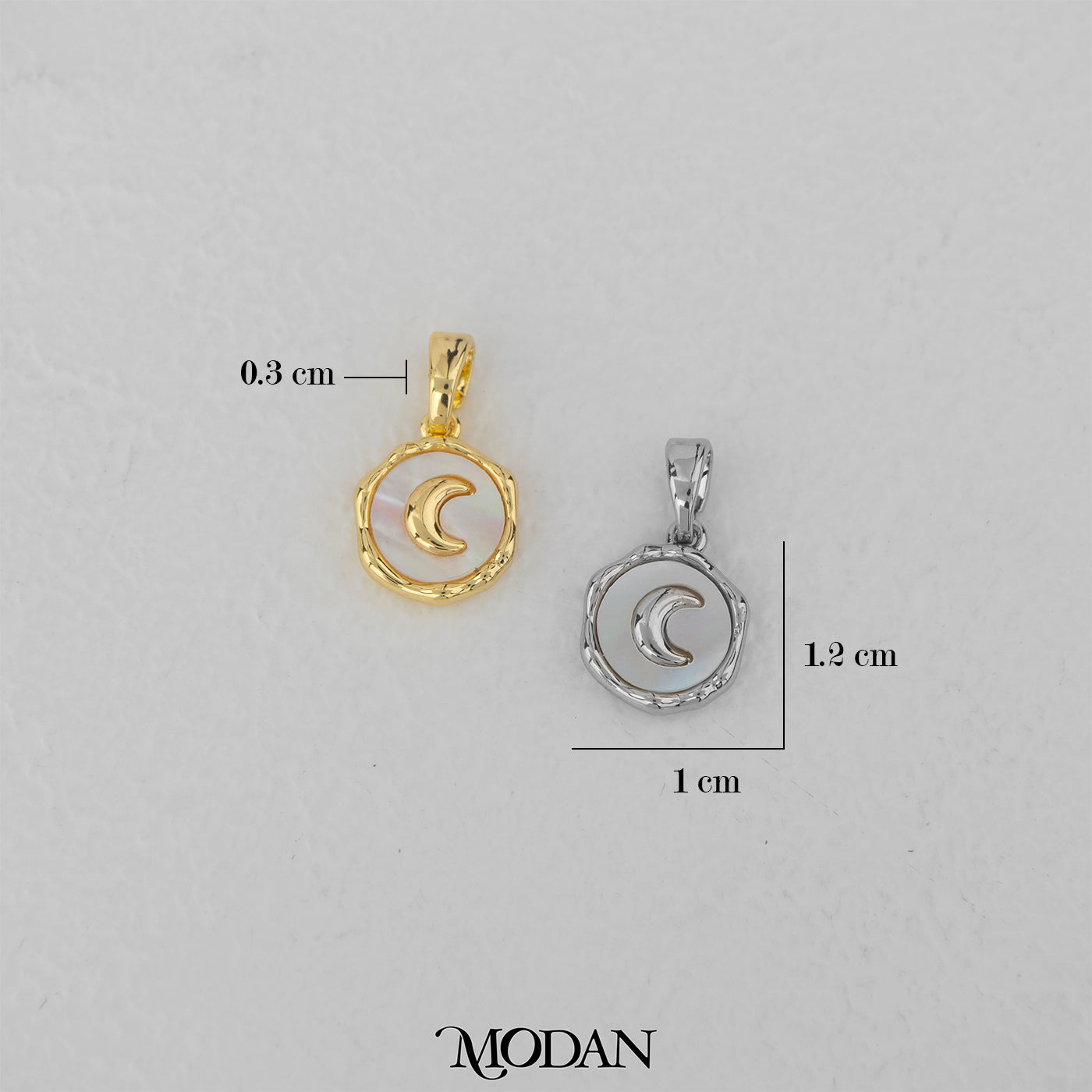 MOP Moon Round Pendant DIY Pendant Liontin Bulan Bulat Hypoallergenic Gold Filled