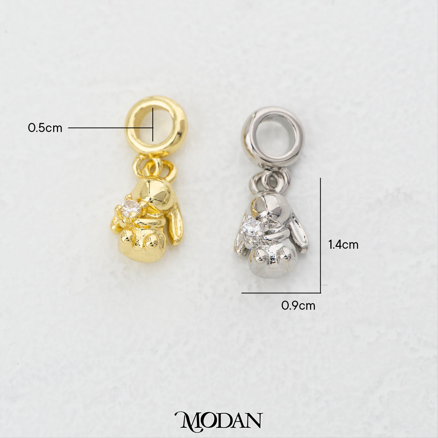 3D Bunny Pendant DIY Pendant Liontin Gantung Kelinci Hypoallergenic Gold Filled