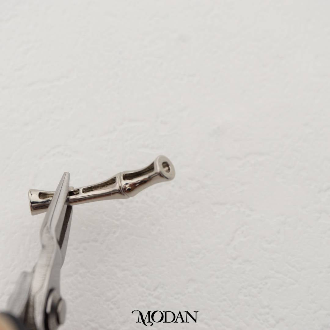 Long Silver Plain Curved Tube Spacer DIY Pembatas Pipa Tabung Gelang/Kalung Hypoallergenic Gold Filled