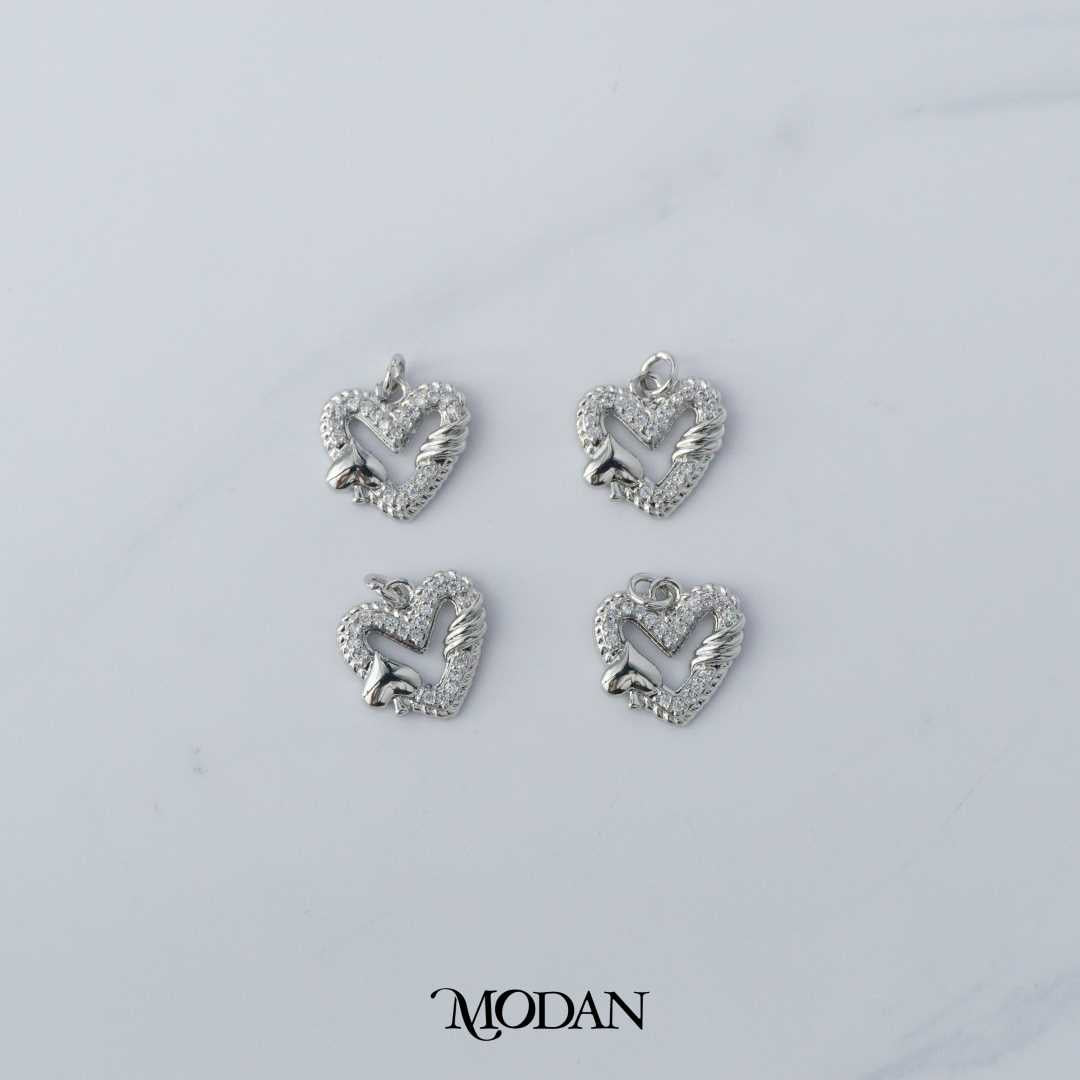 Diamond Heart Casino Geometric Charm DIY Charm Liontin Gelang Kalung Hati Wajik Hypoallergenic Gold Filled