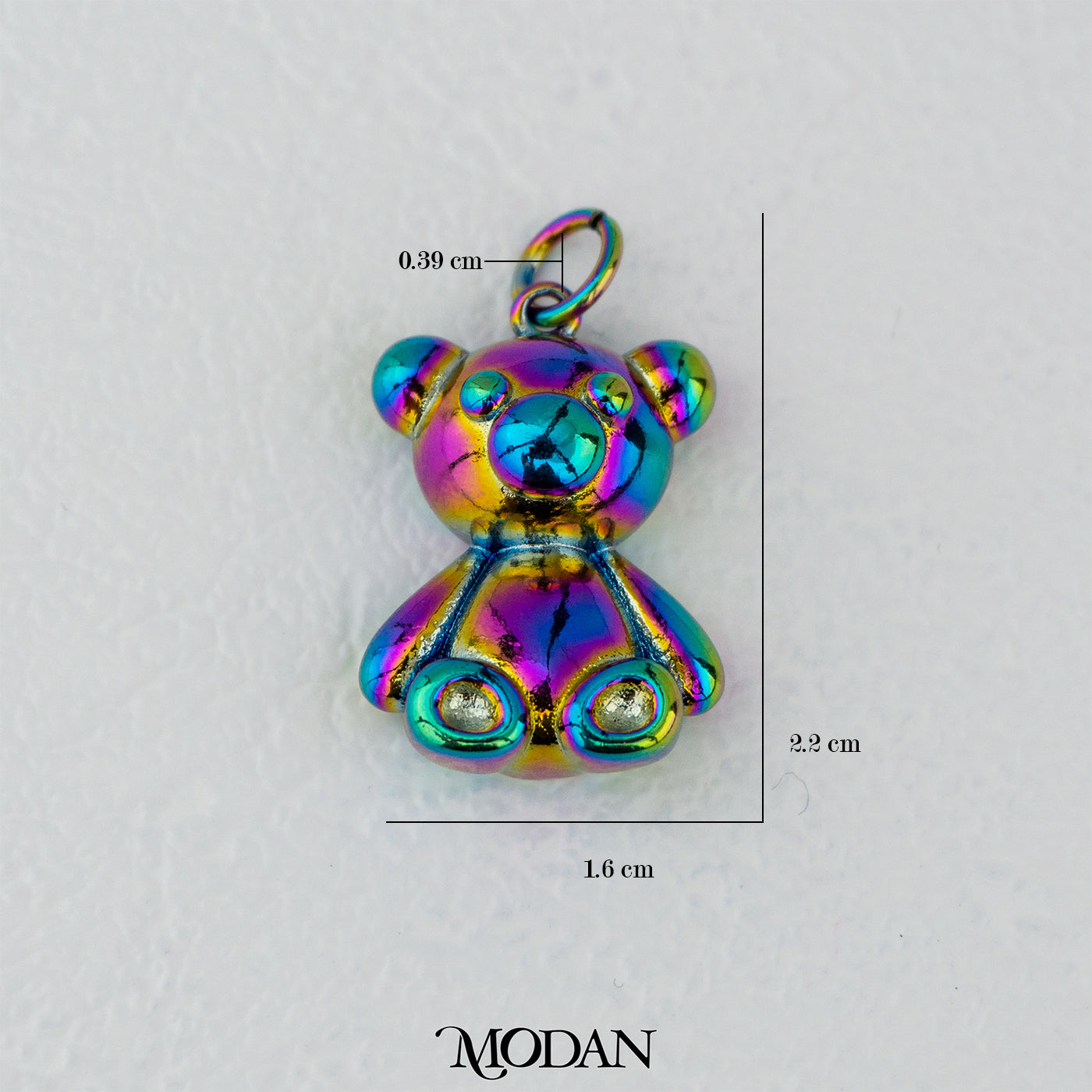 3D Rainbow Teddy Bear Pendant DIY Pendant Liontin Beruang Berwarna Hypoallergenic Gold Filled