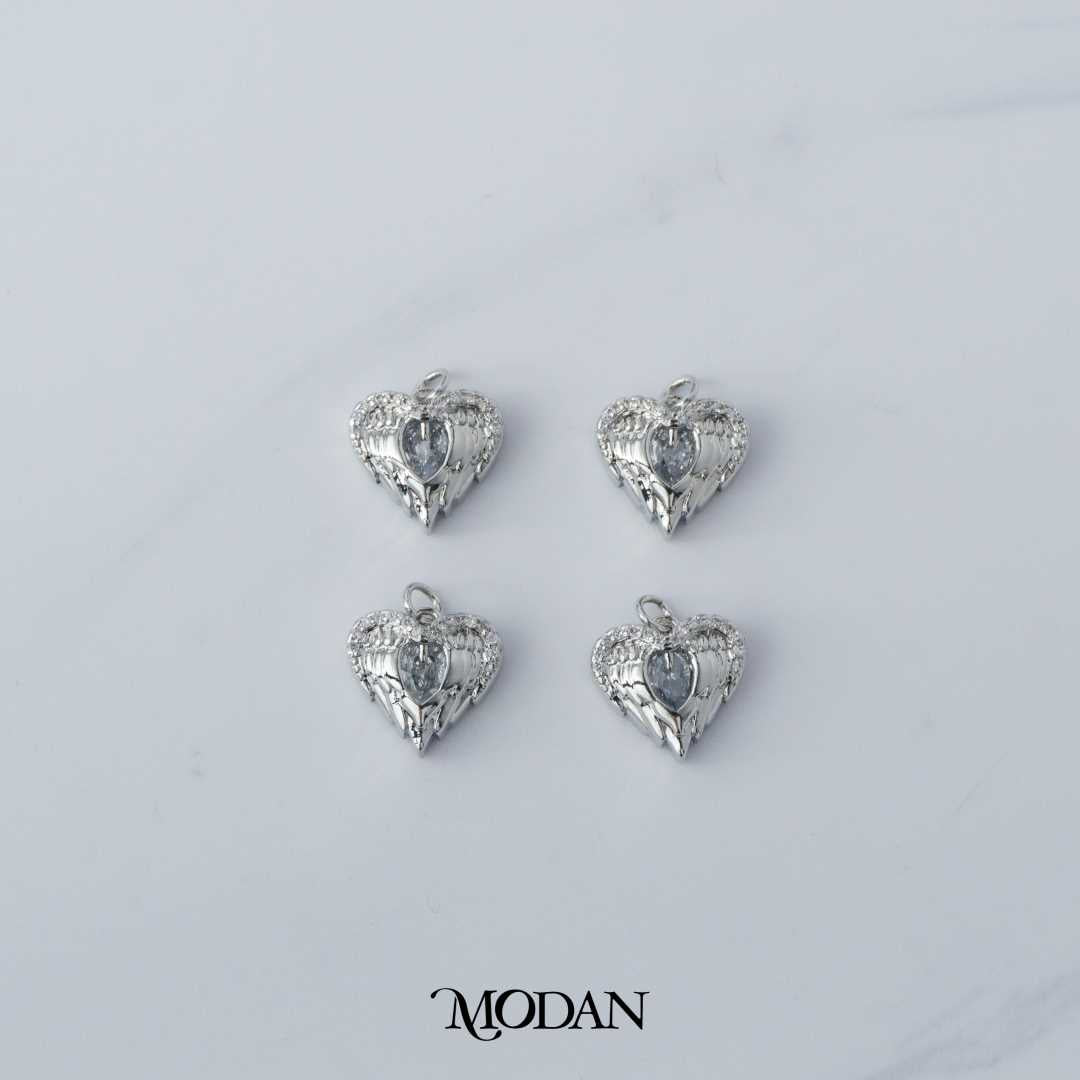Heart Guardian Angel DIY Charm Liontin Malaikat Hati Klasik Hypoallergenic Gold Filled