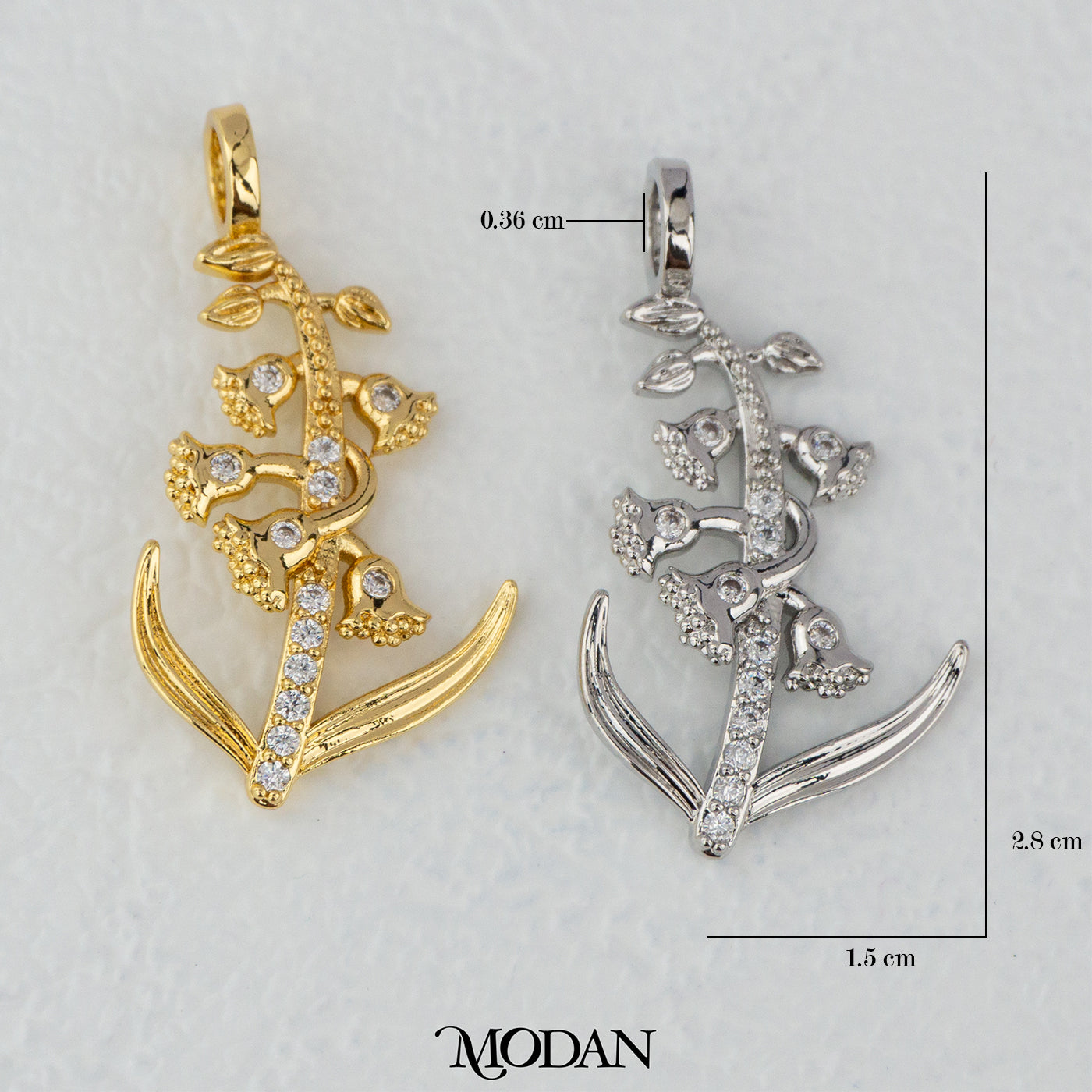 May Birthflowers Lily Of The Valley DIY Pendant Liontin Bunga Lily Hypoallergenic Gold Filled
