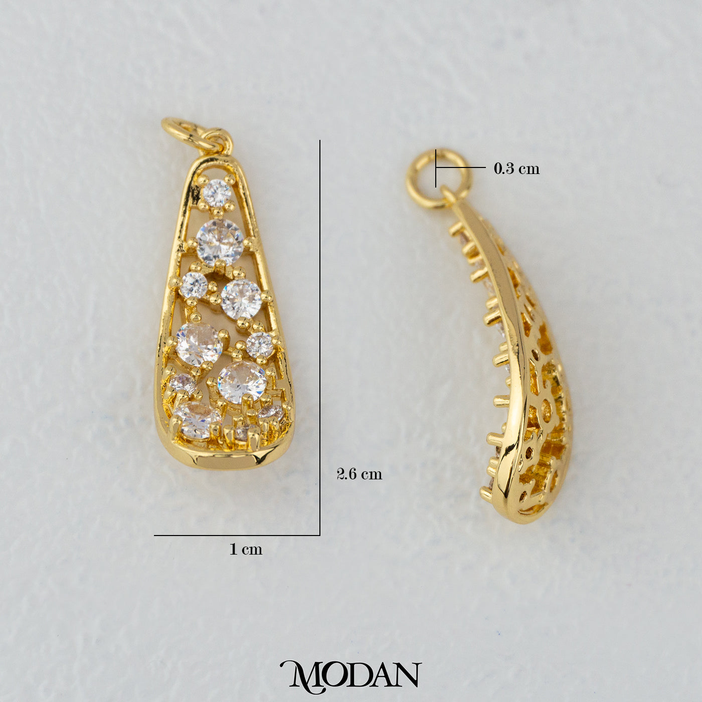 Geometric Sparkling Pendant DIY Pendant Liontin Panjang Kilau Hypoallergenic Gold Filled