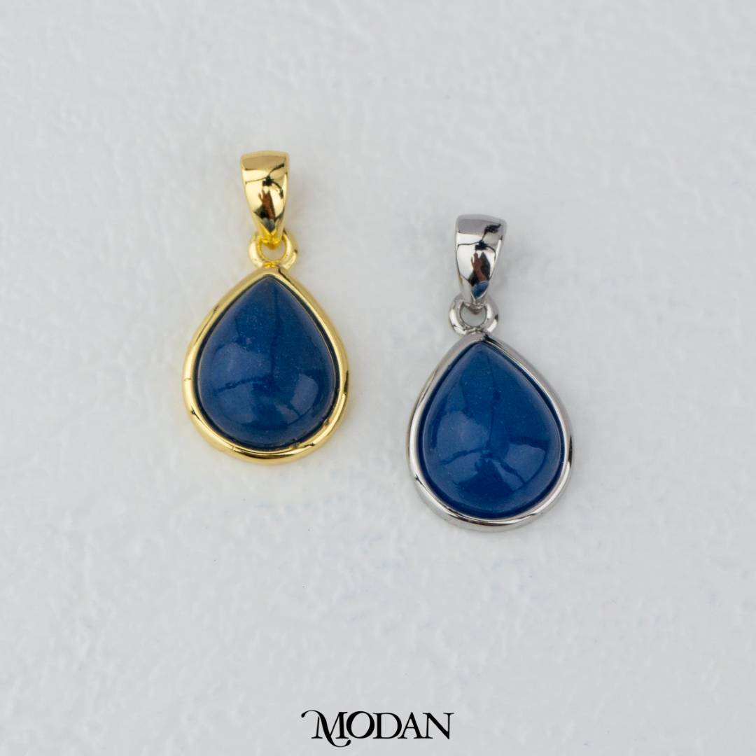 Teardrop Colorful Natural Gemstones Pendant DIY Pendant Liontin Tetes Air Mata Batu Alam Hypoallergenic Gold Filled