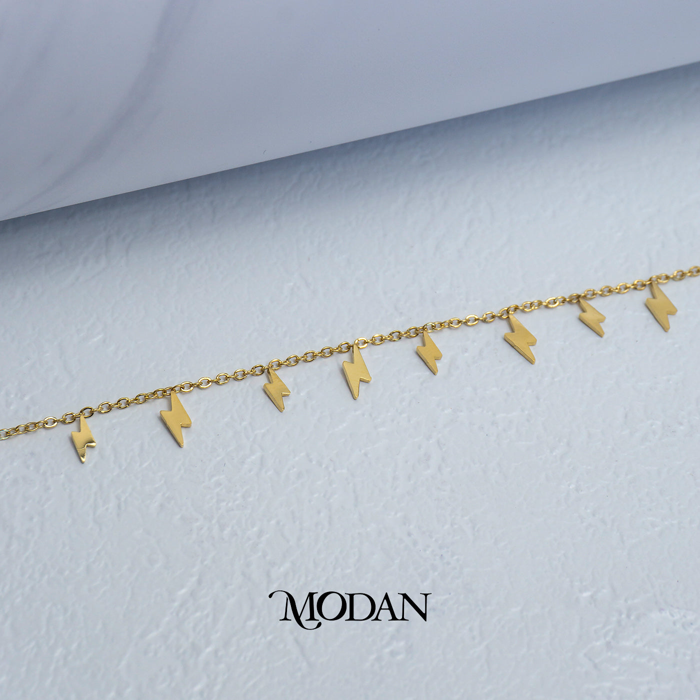 (17cm) Titanium Golden Mini Bolt Bracelet Gelang Petir Hypoallergenic Stainless Steel