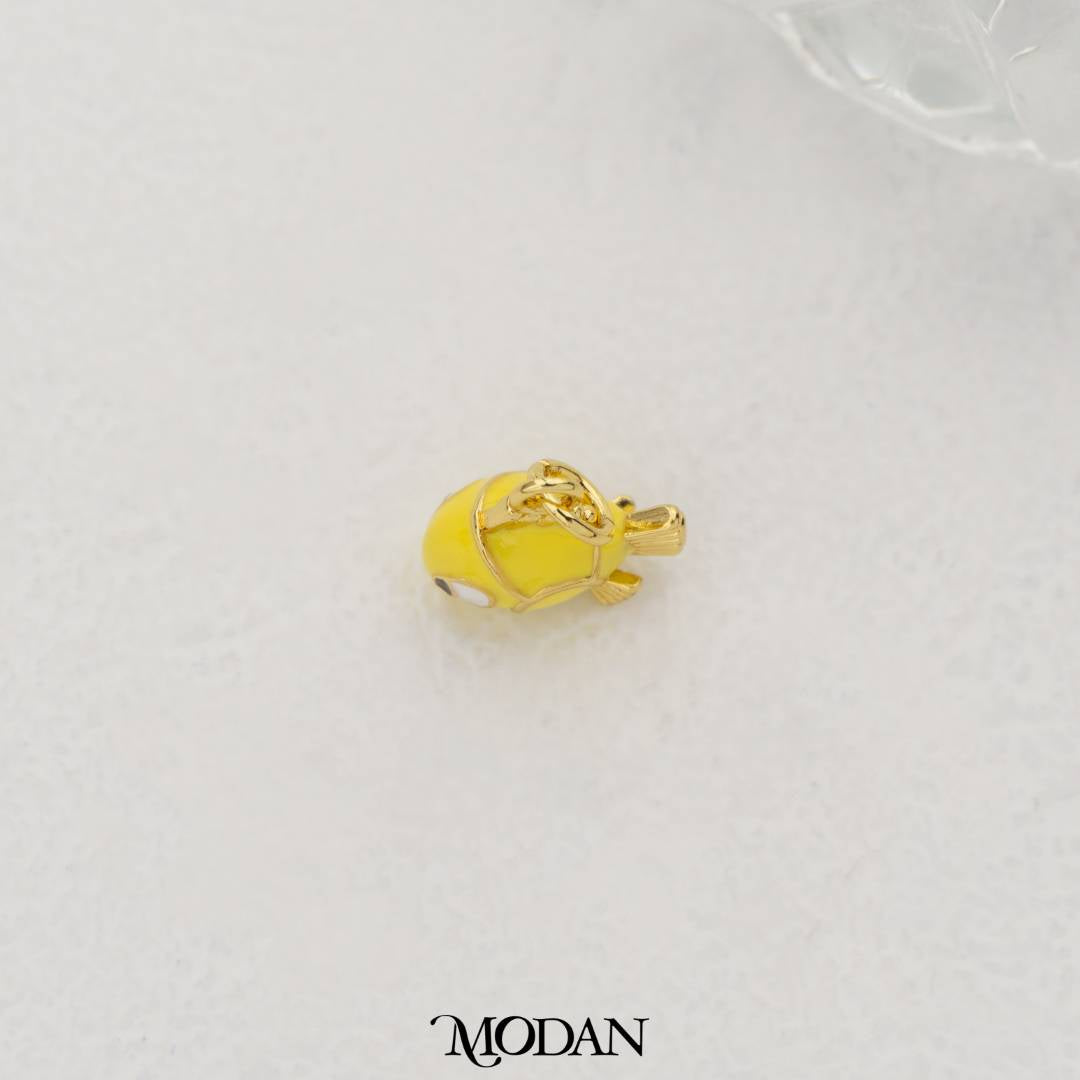 Yellow Fish Enamel DIY Pendant Liontin Ikan Kuning Hypoallergenic Gold Filled