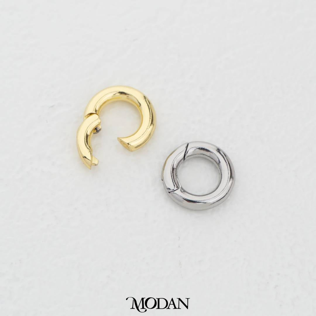 12mm Round Pull Up Clasp in Gold and Silver DIY Pengait Kalung/Gelang Hypoallergenic Gold Filled