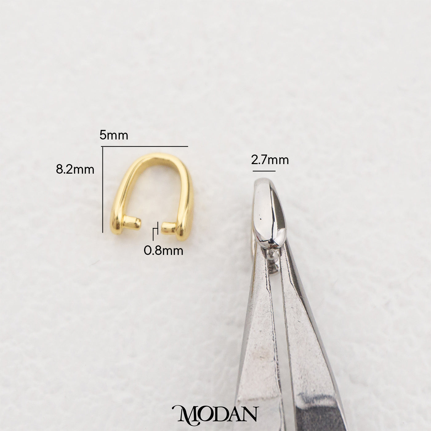8mm Craft Pendant Hooks Bail Connector DIY Pengait Liontin Kalung Hypoallergenic Gold Filled