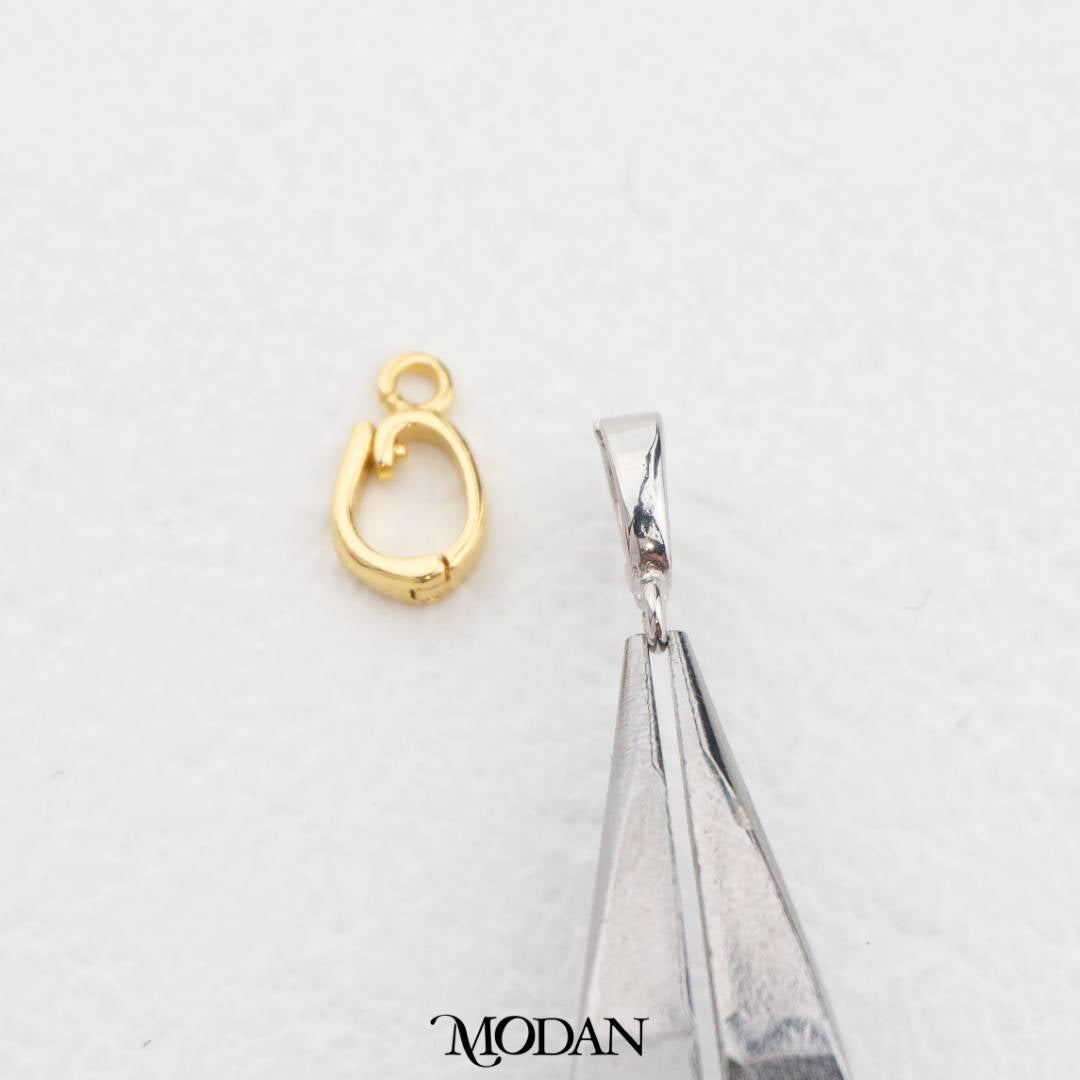9mm Craft Pendant Hooks Connector DIY Pengait Liontin Kalung Hypoallergenic Gold Filled