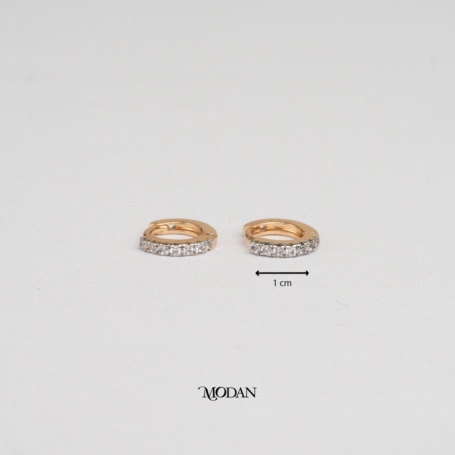 (10mm) Line Zirconia Rosegold Mini Huggies Hoop Earrings Anting Simple Hypoallergenic Gold Plated